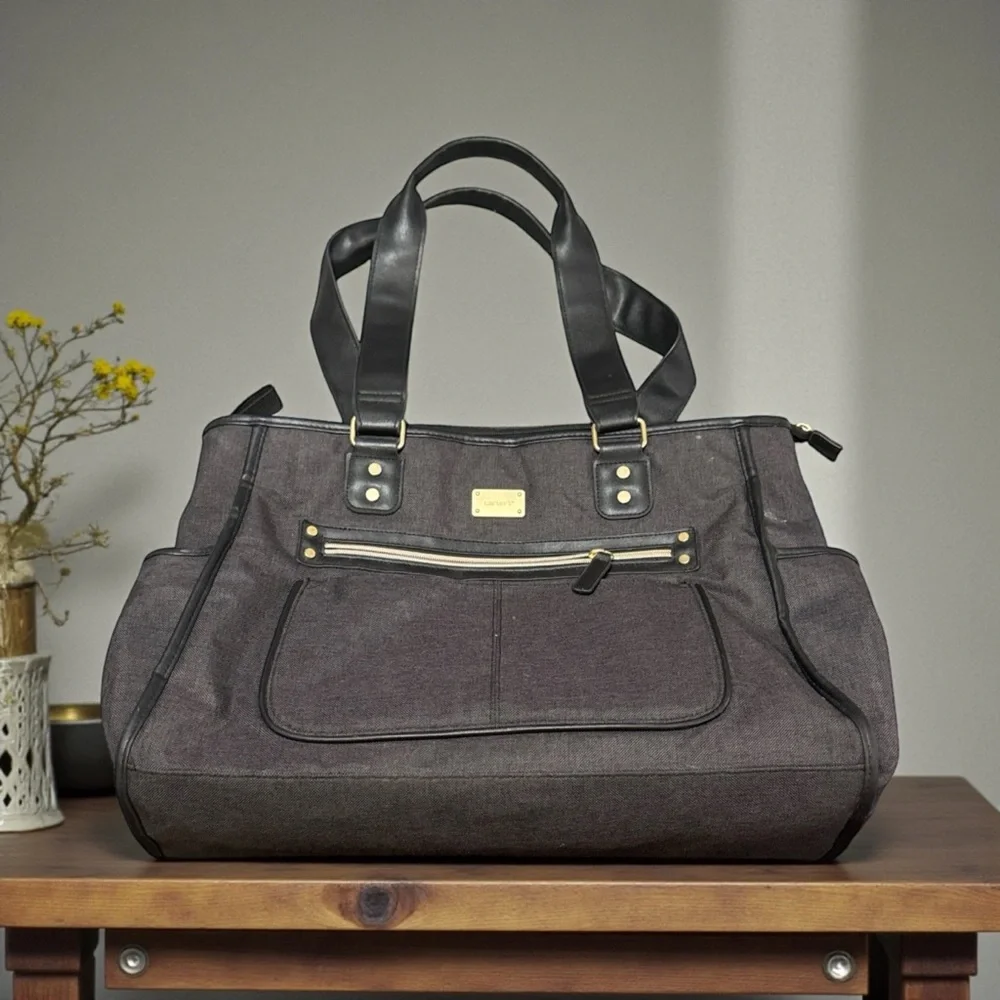 Carter's Black and Gray Baby Bag